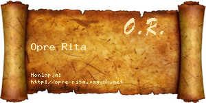 Opre Rita névjegykártya